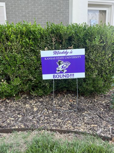 Customer photo review of Personalized College Bound 2023 Yard Sign