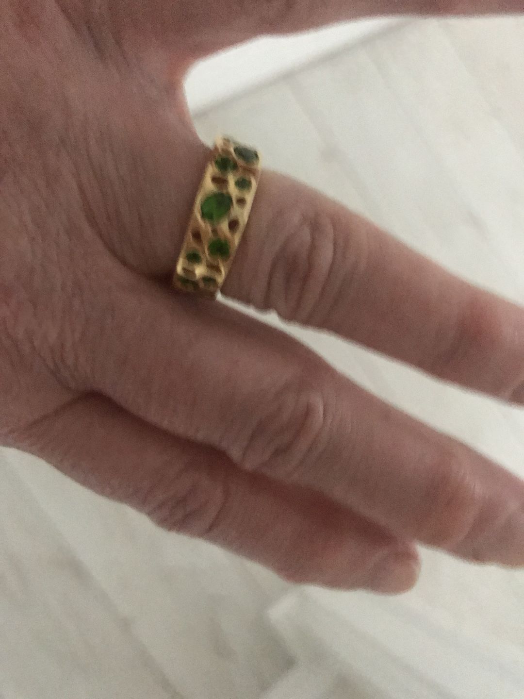 Customer photo review of The Perfect Fit Band Ring with Diopside