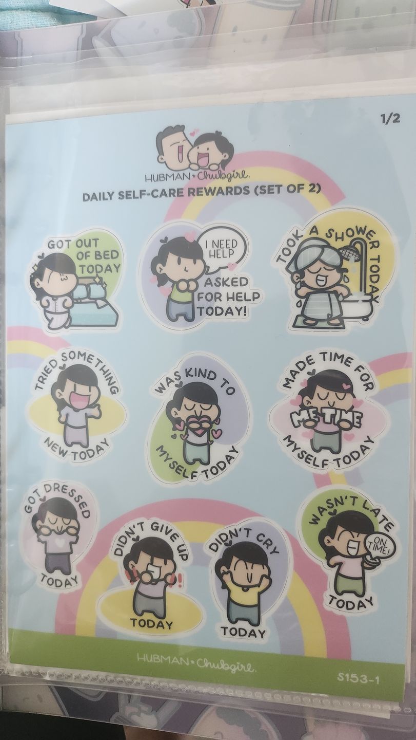 Customer photo review of Sticker sheet - Daily Self-Care rewards (Set of 2)