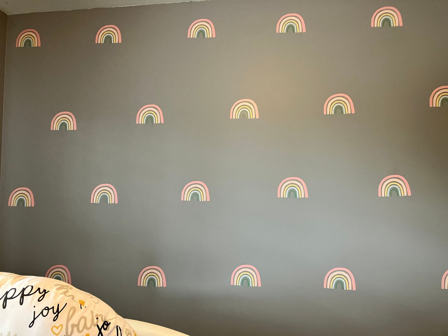 Customer photo review of Pastel Rainbow Removable Wall Decals
