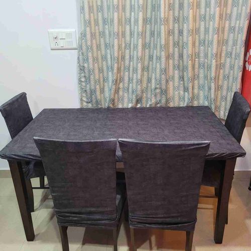 Customer photo review of DivineTrendz Exclusive - Gray Velvet Elastic Chair & Table Cover