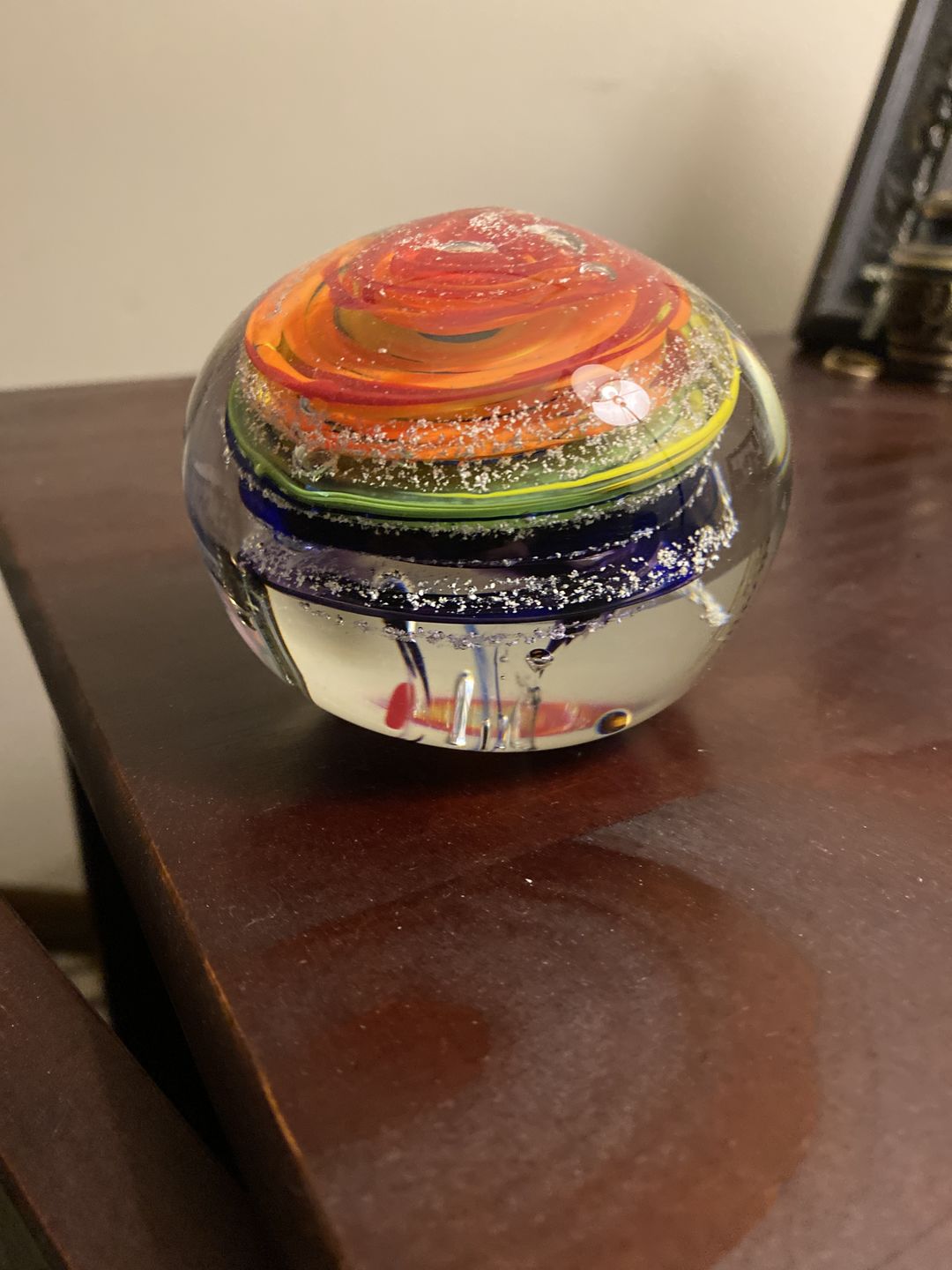 Customer photo review of Rainbow Bridge Swirl with Cremation Ash