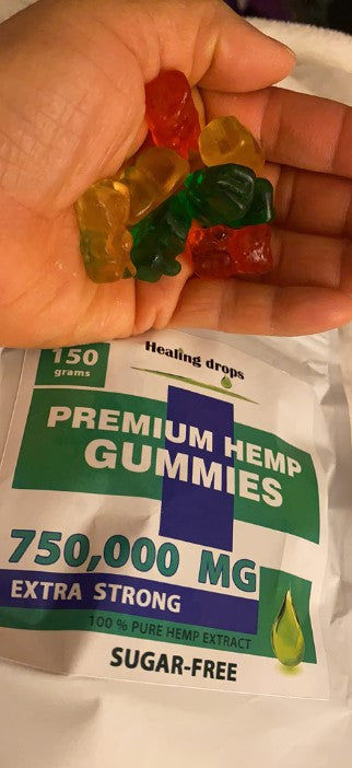 Customer photo review of Hemp Gummy Bears 750,000mg Sugar-Free Premium Organic + Vitamins: C B D E + Omega 3 6 9
