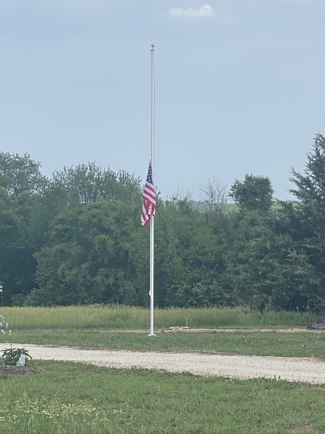 Customer photo review of 30 ft. Commercial Flagpole with External Rope Halyard Rated At 88 mph