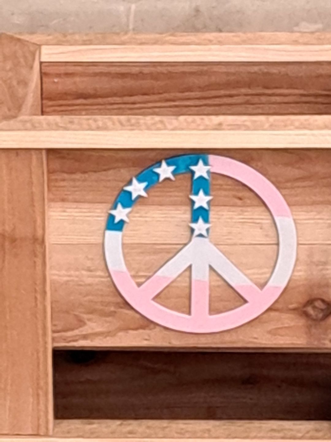 Customer photo review of Unfinished Wood Peace Symbol Shape - Craft - up to 24" DIY