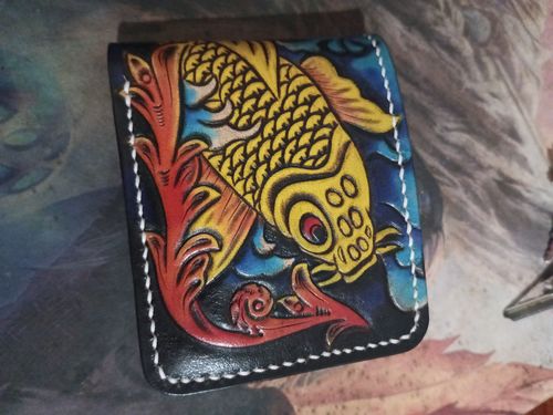 Customer photo review of Hundred Ghosts™ Irezumi Japanese Leather Wallet