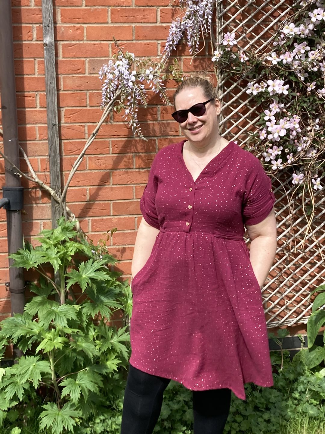 Customer photo review of Gold Speckled Double Gauze Fabric
