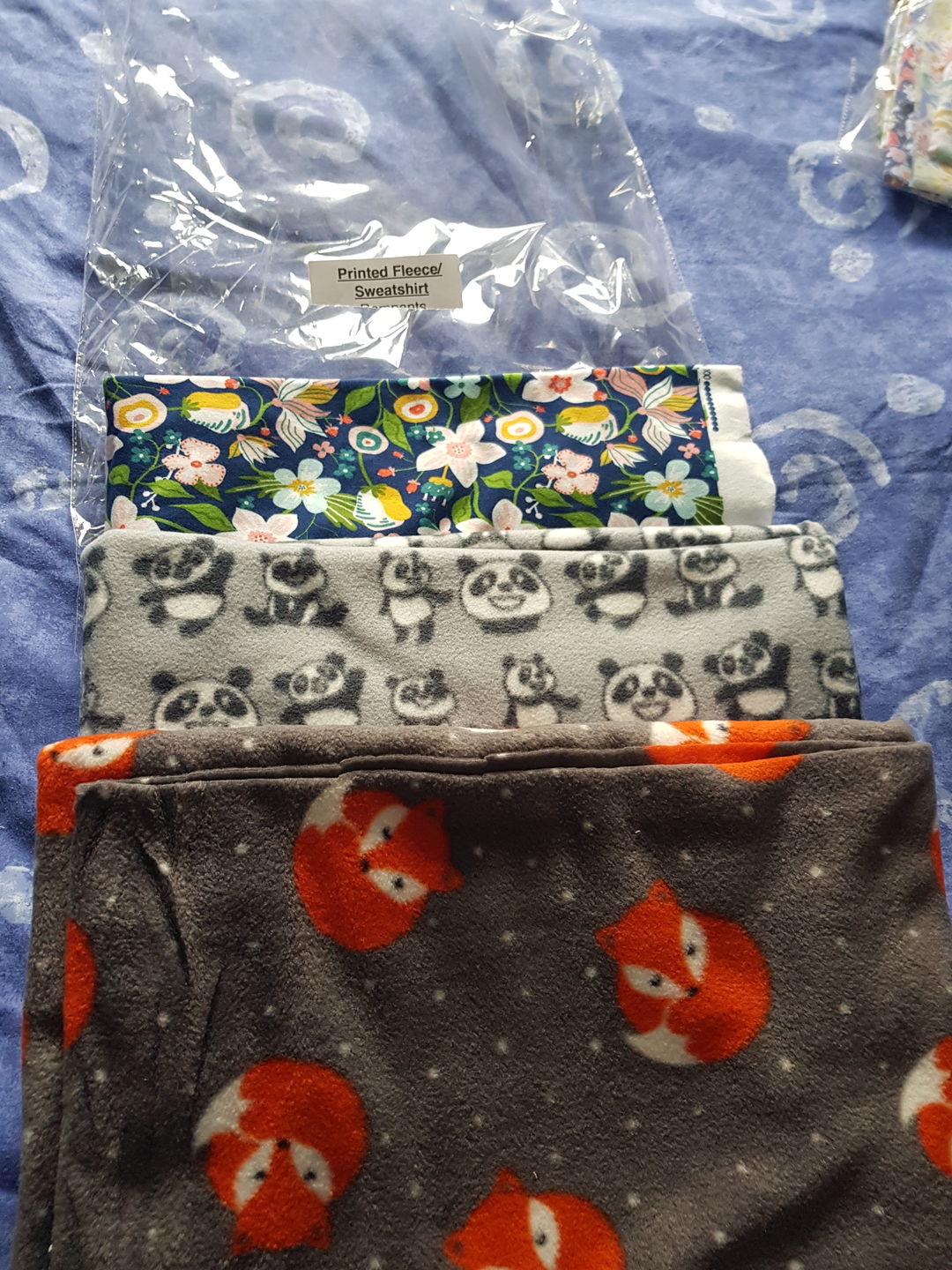 Customer photo review of Printed Fleece/Sweatshirt Remnants