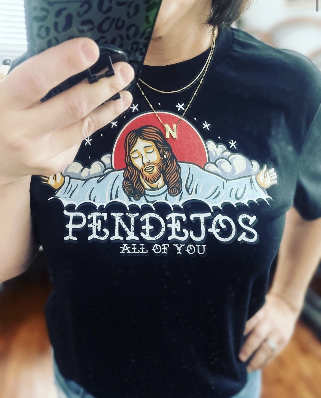 Customer photo review of Premium Pendejos, All Of You Old School OG T-shirt