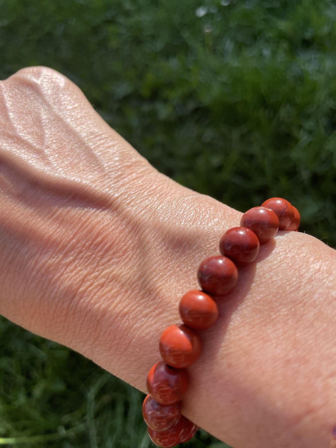 Customer photo review of Bracelet Jaspe Rouge 8mm