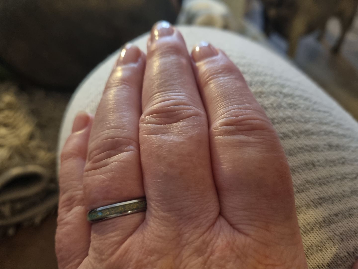 Customer photo review of The White Opal 4mm Wonder Ring