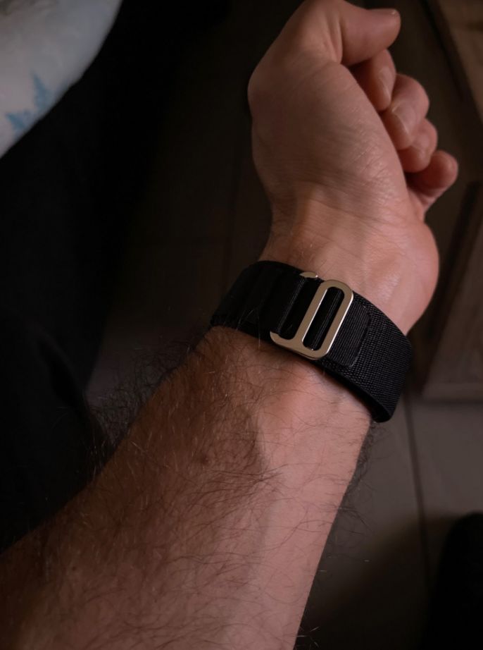 Customer photo review of Alpine Nylon Loop Strap for Apple Watch