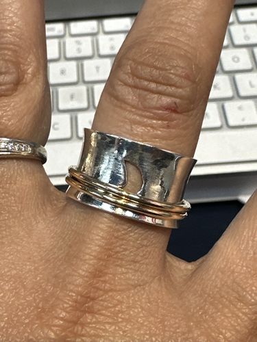Customer photo review of Fidget Moon Ring Sterling Silver