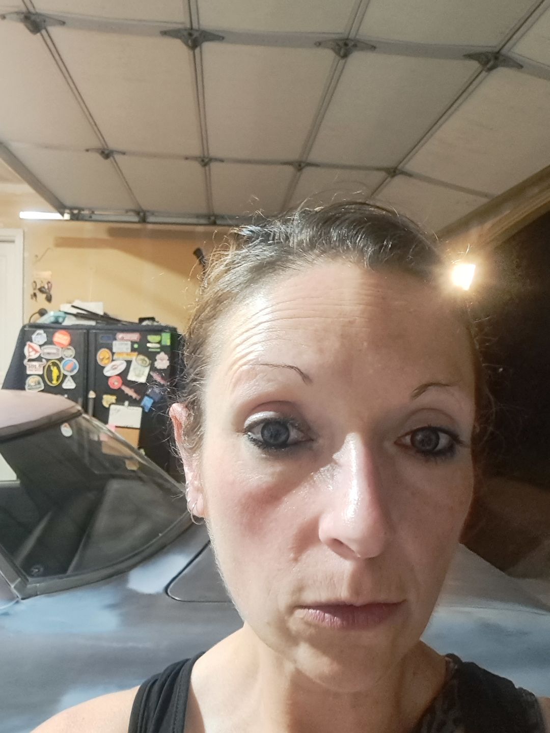 Customer photo review of Amazonia Antarctic Blue Prescription Colored Contact Lenses