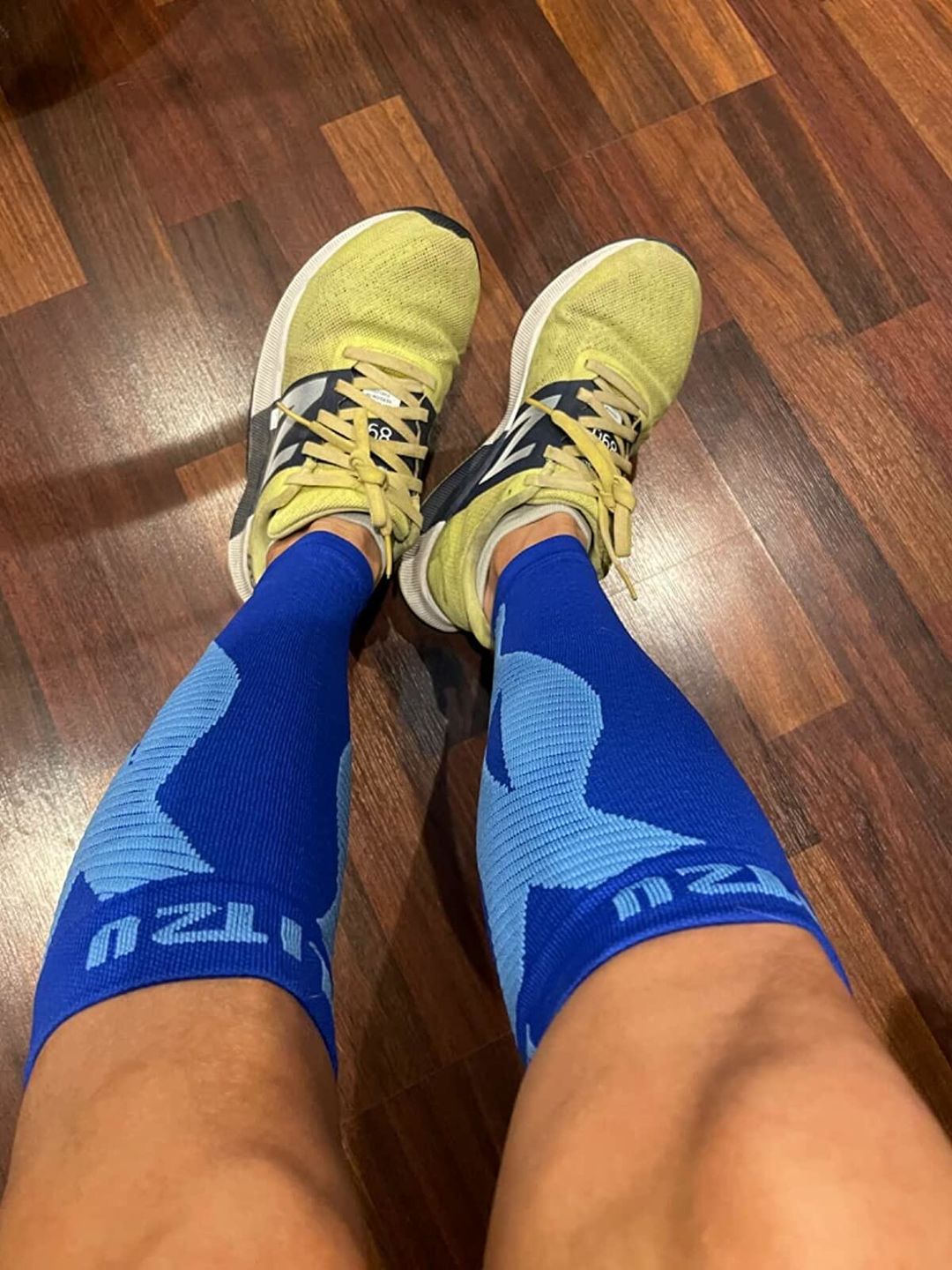 Customer photo review of Calf Sleeves | 20-30 MMHG Recovery Wrap for Calf & Shin Pain Relief w/ KT Technique