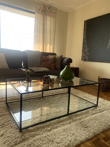 Customer photo review of Mesa de centro Rectangular 120 NEGRA dos niveles GLASS