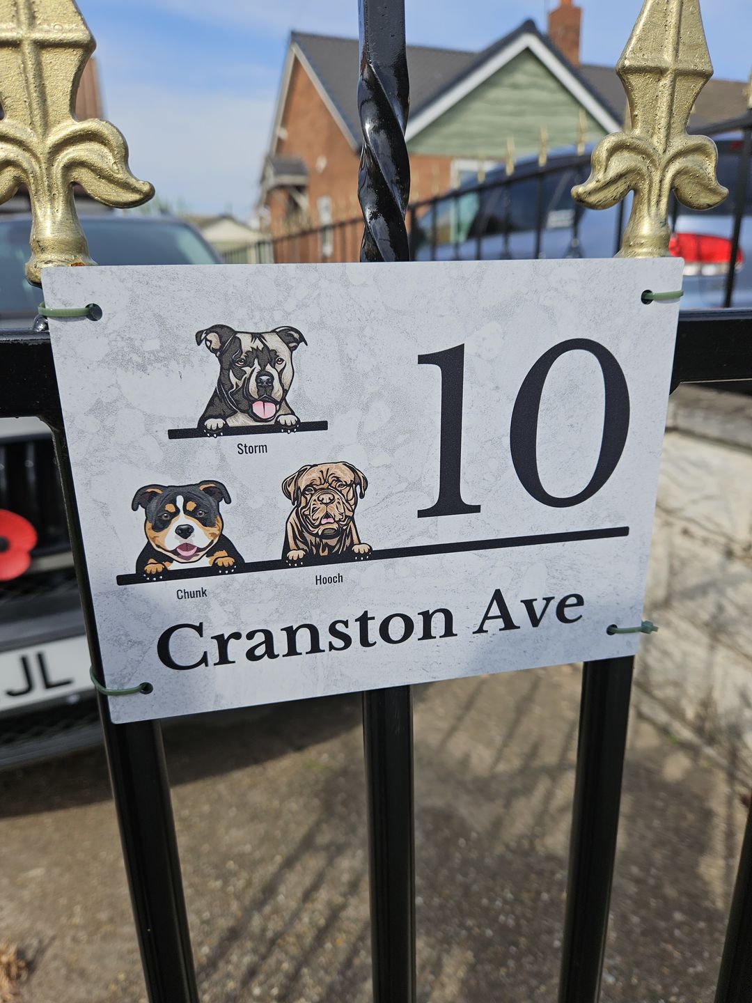 Customer photo review of House number marble look - Personalised door sign