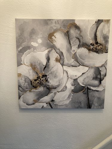 Customer photo review of 'Gold Flower Watercolor I' Framed Canvas