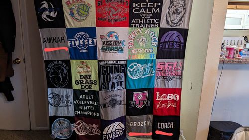 T-shirt quilt featuring chaparral lobos by Yasmine from TX