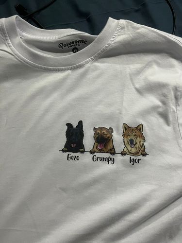 Customer photo review of CUTE DOGS CUSTOM TEE