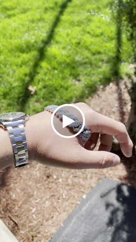 Customer video review of 14mm Two Tone Diamond Prong Set Bracelet (Blue)