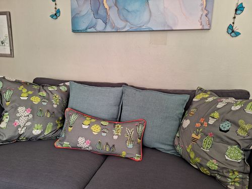 Customer photo review of Cactus Garden Scatter Cushion Cover Charcoal