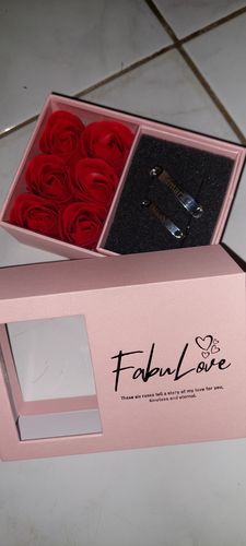 Customer photo review of Engraved Bracelet Set - W/ Eternal Rose Box