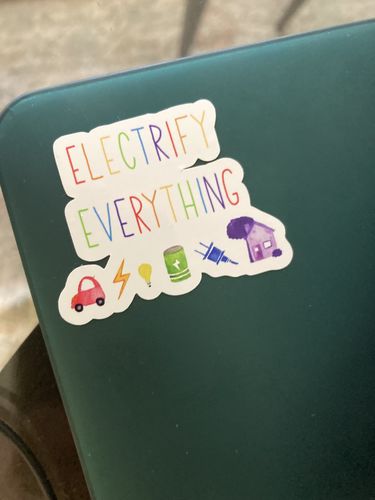 Customer photo review of Electrify Everything Rainbow Stickers