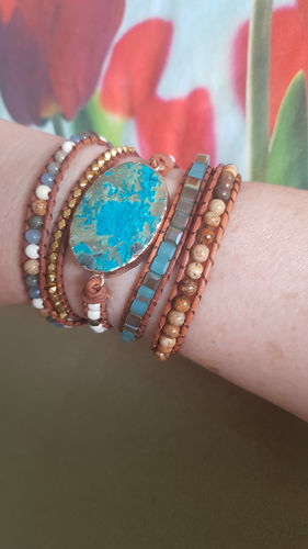 Customer photo review of Natürlicher Beginn Jaspis Wickelarmband