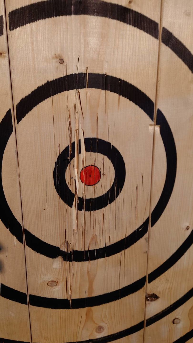 Customer photo review of Axe Throwing Target Builder Kit (Refillable Markers + Stencil)
