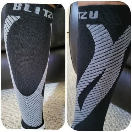Customer photo review of Calf Sleeves | 20-30 MMHG Recovery Wrap for Calf & Shin Pain Relief w/ KT Technique