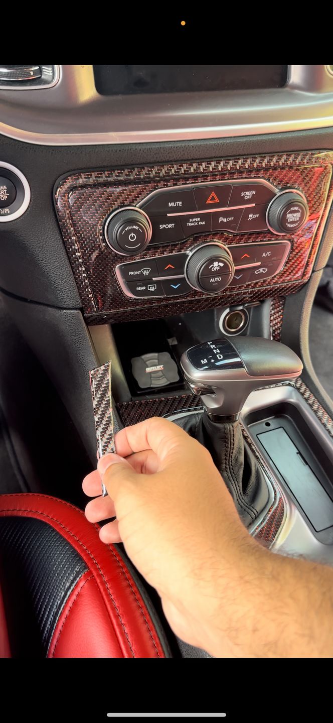 Customer photo review of DynaCarbon™️ Carbon Fiber Multimedia Frame Trim Kit for Dodge Charger 2015-2022