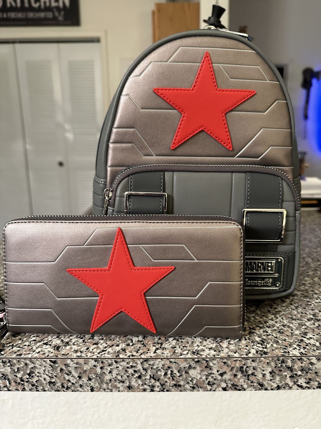 Customer photo review of Loungefly Marvel Winter Soldier Cosplay Zip-Around Wallet
