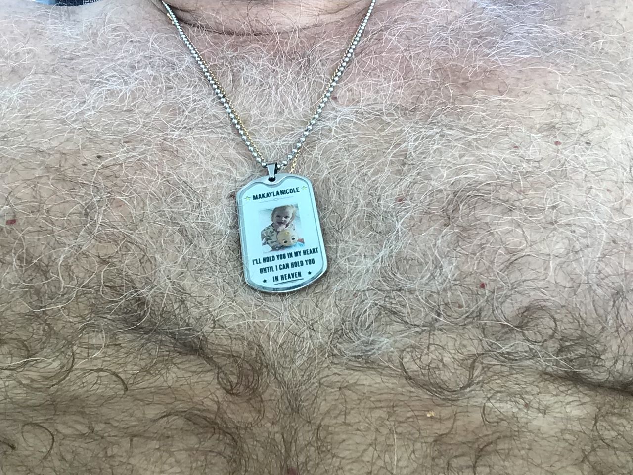 Customer photo review of Hold You In Heaven Custom Dog-tag Photo Necklace