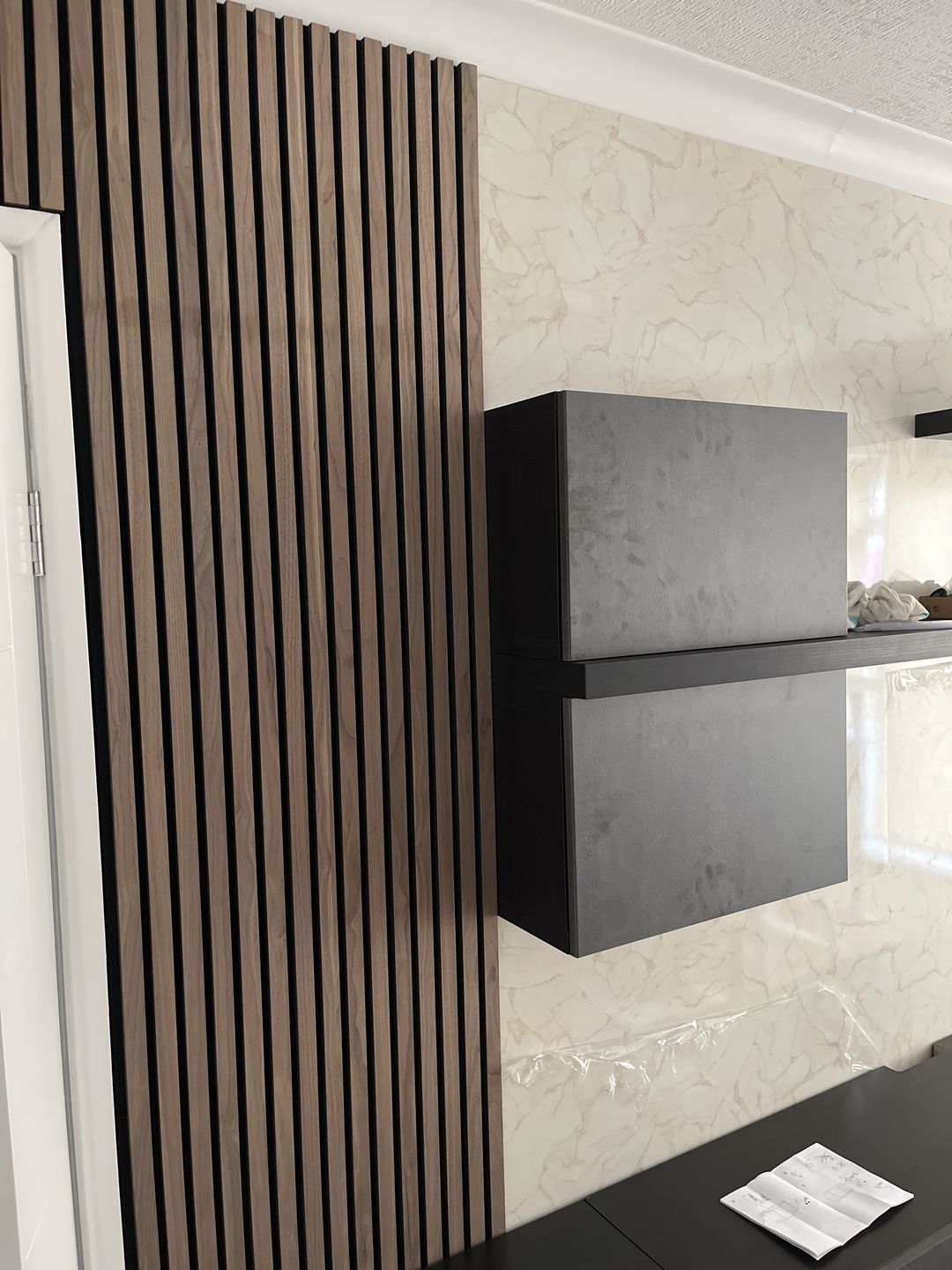 Customer photo review of SlatWall Acoustic Walnut