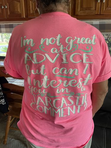 Customer photo review of Sarcastic Comment - Safety Pink