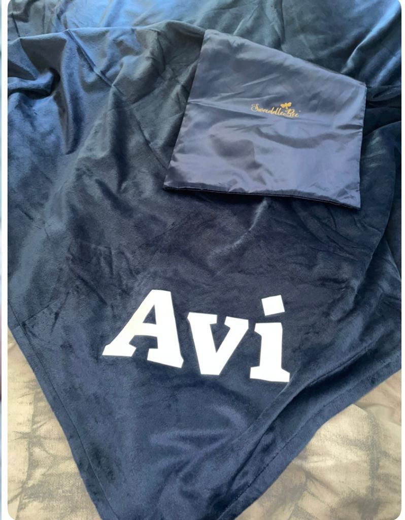 Customer photo review of BiggerBee Throw Blanket ~ Navy