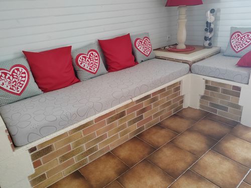 Customer photo review of Gris clair - Housse polaire pour Coussin d'assise et dossier de Canapé - Motif Flower