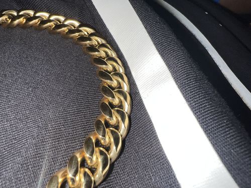 Customer photo review of 14mm 14K Gold IP Premium Miami Cuban Chain