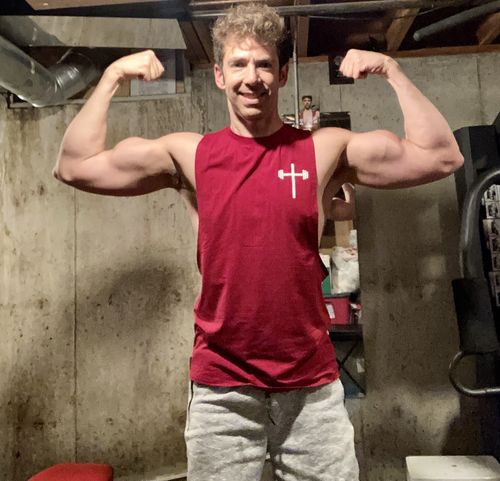 Customer photo review of In Christ Alone Cut Off - Maroon