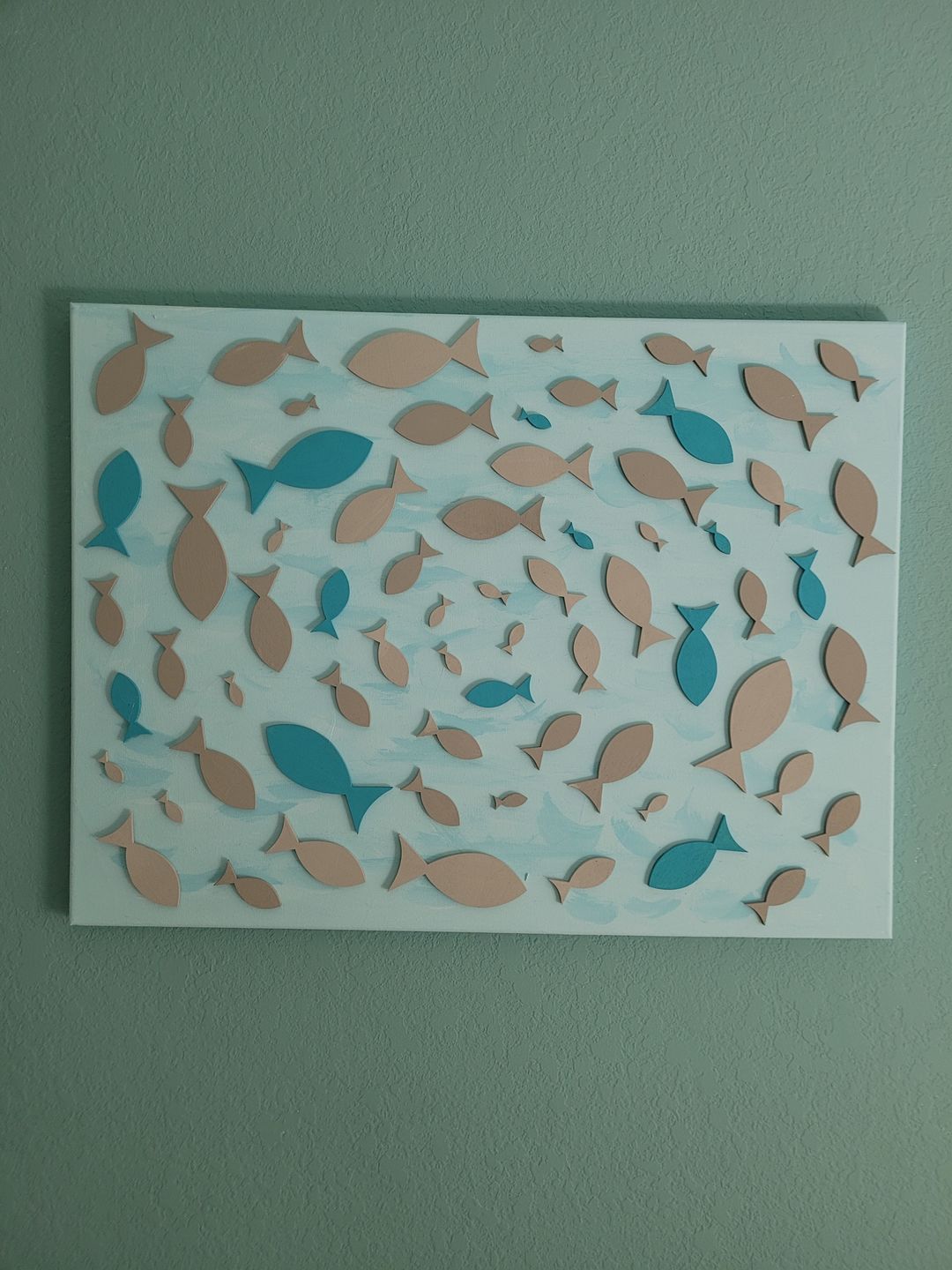 Customer photo review of Unfinished Wood Fish Shape Silhouette - Craft- up to 24" DIY