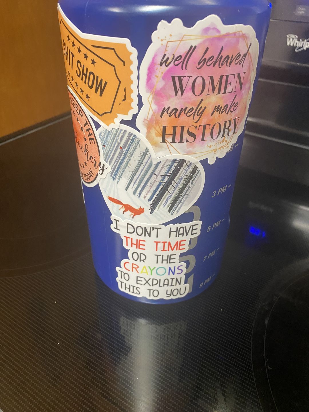 Customer photo review of I Don't Have the Time or the Crayons Sticker