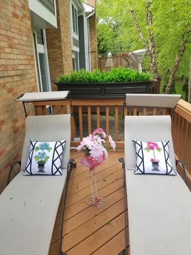 Customer photo review of Bulk 14" Faux Boxwood Shrubs Greenery Artificial Plants Outdoor UV Resistant Bulk