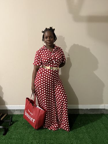 Customer photo review of Low Key Boujee Never Full Tote (Red)