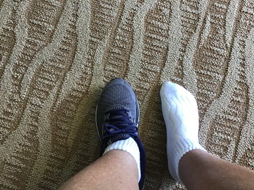 Customer photo review of Wide non-binding Bamboo diabetic socks, seamless toe, air vent with cushion sole, 4 pairs