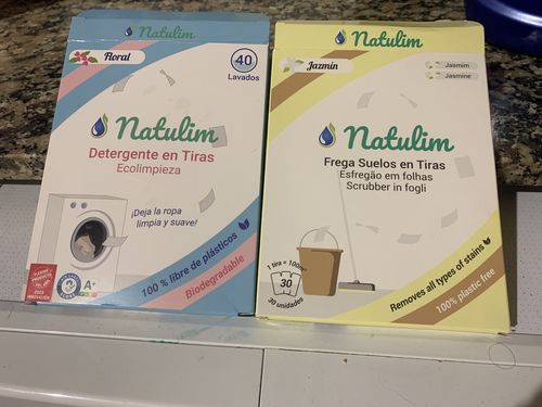 Customer photo review of Eco-Tiras de Detergente 40 lavados Natulim