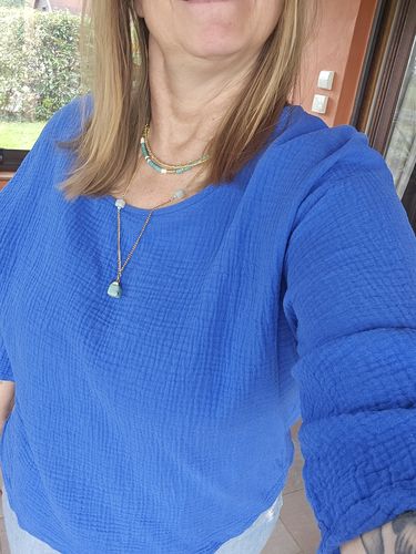 Customer photo review of Blouse Yumi - double gaze de coton bleu majorelle