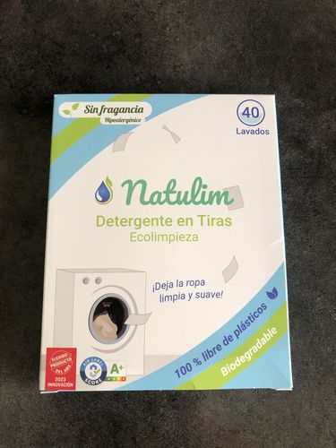 Customer photo review of Eco-Tiras de Detergente 40 lavados Natulim