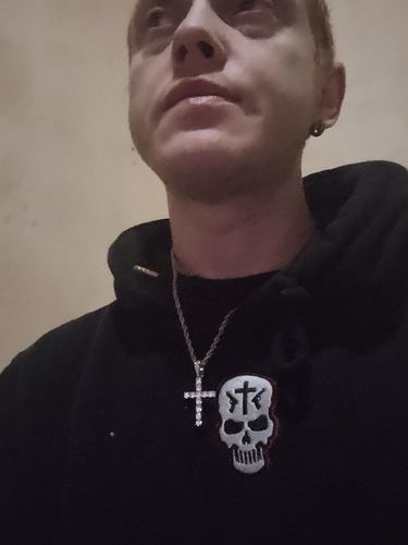 Customer photo review of CROSS PIECE PENDANT. - WHITE GOLD