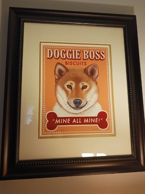 Customer photo review of Shiba Inu Art "Doggie Boss" Faux Treat Art Print by Krista Brooks